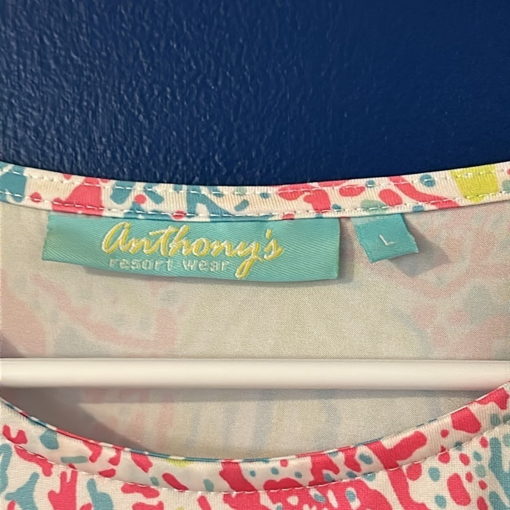 Women’s Anthony’s Multi Color Nylon & Spandex Long Sleeve Top Size Large - Picture 5 of 7